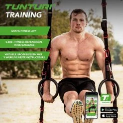 Aanbiedingen ???? Tunturi - Suspension Trainer - Functional Training Suspension Trainer - Sling Trainer - Met Draagtas - Zwart/Oranje - Incl. Gratis Fitness App ???? -Rogelli Shop 550x550 593