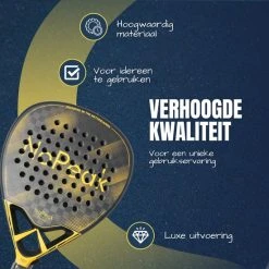 Uitgang ???? NoPeak Padel Racket Goud 12K – Padel - 12K Carbon - Inclusief Padel Tas – Premium Padelracket ✔️ -Rogelli Shop 550x550 616
