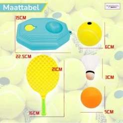 Beste deal ???? HobbyMania Tennistrainer Set Inclusief Tennisracket Tennisbal Badminton Shuttle En Opbergtas – Tuin Speelgoed Voor Kinderen – Buitenspel ???? -Rogelli Shop 550x550 83