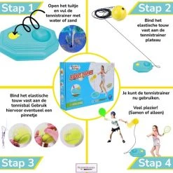Beste deal ???? HobbyMania Tennistrainer Set Inclusief Tennisracket Tennisbal Badminton Shuttle En Opbergtas – Tuin Speelgoed Voor Kinderen – Buitenspel ???? -Rogelli Shop 550x550 87