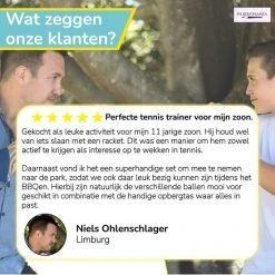 Beste deal ???? HobbyMania Tennistrainer Set Inclusief Tennisracket Tennisbal Badminton Shuttle En Opbergtas – Tuin Speelgoed Voor Kinderen – Buitenspel ???? -Rogelli Shop 550x550 88