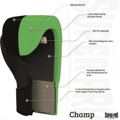 Goedkoopste ???? Super Pro Combat Gear Champ (kick)bokshandschoenen Zwart/Wit 16oz ???? -Rogelli Shop 550x555 11