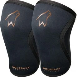 Goedkoopste ???? Wolfpack Lifting - Knee Sleeves - Knie Brace - Fitness - Krachttraining - Squatten - Maat L - Zwart/Bruin - 2 Stuks ⌛