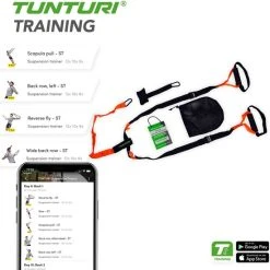 Aanbiedingen ???? Tunturi - Suspension Trainer - Functional Training Suspension Trainer - Sling Trainer - Met Draagtas - Zwart/Oranje - Incl. Gratis Fitness App ???? -Rogelli Shop 550x555 17