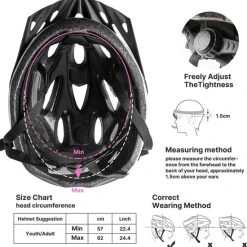 Beste deal ❤️ LIVLOV FietsheFietshelm -Skateboarding-Roller Skating-Elektrische Stepshelm - Heren/Dames – Maat L（57-62CM）- Zwart/Rood ⌛ -Rogelli Shop 550x557 11