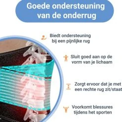 Uitgang ???? Ikigai® Rugbrace Onderrug - Rugband Met Baleinen - Rug Brace Voor Lage Rugpijn - Rug Corrector Voor Houding Correctie - Rugbandage Ondersteuning Band - Geschikt Voor Man En Vrouw - Alle Maten Beschikbaar ???? -Rogelli Shop 550x560 3