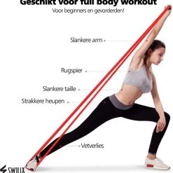 Goedkoop ???? SWILIX ® 5 Delige Resistance Band Set - 2m Lange Weerstandsbanden - Yogaband - Pilatesband - Fitness Elastiek ???? -Rogelli Shop 550x565 5