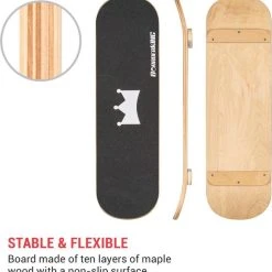 Beste Pirce ???? BoarderKING Indoorboard Skate Balance Board + Mat + Rol Hout/kurk Zwart ???? -Rogelli Shop 550x570