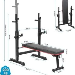 Beste Verkoop ???? KALOAD KA-LOAD Halterbank - Bankdruk Bank - Benchpress - Verstevigd Model - Multifunctioneel - Bankdrukken – Halterbank - Bankdruk - Sportbank - BESTSELLER ???? -Rogelli Shop 550x570 3