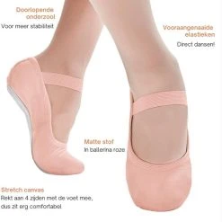 Beste deal ???? Dancer Dancewear Balletschoenen Roze | "Eleve" | Balletschoen Meisje | Hele Zool | Elastisch Canvas | Balletschoentjes Voor Kinderen | Maat 29 ???? -Rogelli Shop 550x579