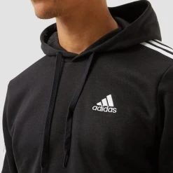 Coupon ???? Adidas Essentials 3-Stripes Fleece Trui / Hoodie - Zwart Heren - Maat S ❤️ -Rogelli Shop 550x581 2