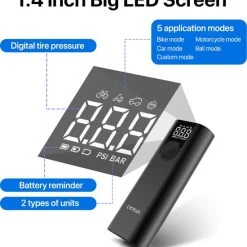 Goedkoop ???? Cycplus A8 (Zilver) - Elektrische Fietspomp - Bandenpomp - Accupomp - Draagbare Fietspomp - Fietspomp Met Drukmeter - Autopomp Met Drukmeter ???? -Rogelli Shop 550x587 1