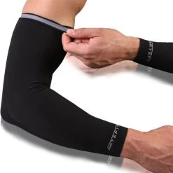 Korting ???? Artefit Compressie Full Arm Sleeves – Unisex – Langdurige Compressie - XS - Black ????
