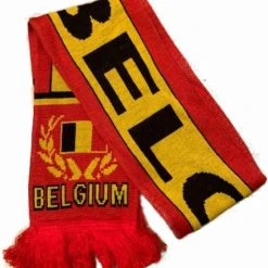Coupon ⭐ Sjaal Belgium Met Belgische Vlag | WK Voetbal Qatar 2022 | België Sjaal Gebreid Dubbelzijdig | Rode Duivels Supporter | Belgie Souvenir | Belgique ????