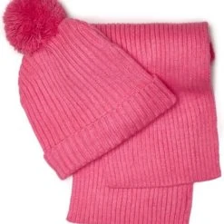 Korting ✨ Lajetti - Kinder Sjaal En Muts 2-4 Jaar Roze - 2 Delige Winter Set Kind ???? -Rogelli Shop 550x612