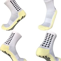 Beste Pirce ???? Merkloos Gripsokken - Sportsokken - Voetbal - Grip - Anti Blaren - Wit - Gripnopjes - Compressie - Prestatiebevorderend - One Size ????