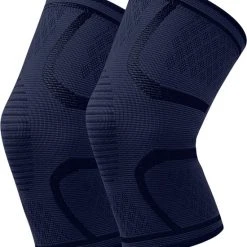 Nieuw ❤️ U-Fit One U Fit One 2 Stuks Knie Brace - Knee Sleeve - Kniebeschermers - Knieband - Knee Support & Bandage - Sportbrace - Maat L - Donker Blauw ????