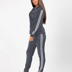Aanbiedingen ???? AWR Premium Dames Trainingspak / Tracksuit / Joggingspak | Sport Kleding | Grijs-Wit - L ????