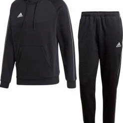 Uitgang ???? Adidas Core 18 Hooded Sweater Sporttrui Casual - Maat M - Mannen - Zwart ???? -Rogelli Shop 550x677