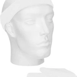 Aanbiedingen ???? Merkloos Setje Wit Zweetbandjes - Wit Sportdag Set Pols En Hoofd Zweetbandjes ????