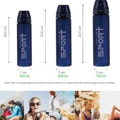 Goedkoop ???? Waterfles 750ml - Deep Blue - Sport Bidon 0,75L - Drinkfles Met Drinktuit / Rietje - Blauw - Herodeals ???? -Rogelli Shop 550x720