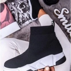 Gloednieuw ⭐ Merkloos Zwarte Sok Schoenen Voor Dames In Balenciaga-stijl / New Collectie Maat 38 ???? -Rogelli Shop 550x734
