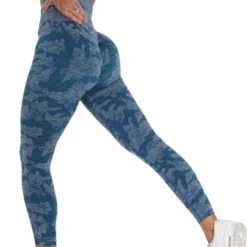 Nieuw ???? Merkloos Sportlegging Dames - Yoga Legging - High Waist Legging - Fitness Legging - Yoga Kleding Dames - Yoga Broek Dames - Sportkleding Dames - Sportbroek Dames - Camouflage Legging - Panterprint - Luipaard | Blauw | Maat M ????
