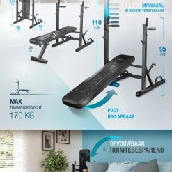 Top 10 ⭐ Sportstech BRT300 - Innovatieve Halterbank - Houder Voor Gewichten - Opklapbaar - Antislip ⭐ -Rogelli Shop 550x757