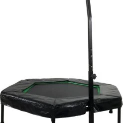 Flash-uitverkoop ???? Tunturi Hexagon Fitness Trampoline - Mini Trampoline Met In Hoogte Verstelbare Handgreep - Incl. Beschermhoes - Incl. Gratis Fitness App ????
