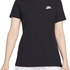 Beste Verkoop ???? Nike Sportswear Club Dames T-Shirt - Zwart - Maat M ⭐