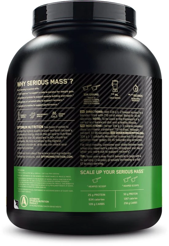 Kopen ???? Optimum Nutrition Serious Mass Bundel - Serious Mass Gainer Banana + ON Shakebeker - Weight Gainer - 2727 Gram (8 Servings) ???? 9 Kopen ???? Optimum Nutrition Serious Mass Bundel - Serious Mass Gainer Banana + ON Shakebeker - Weight Gainer - 2727 Gram (8 Servings) ???? - Afbeelding 9
