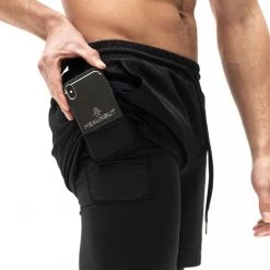 Hete verkoop ???? MEAUXGLIT Melanite Zwart - Korte Sport Broek - Dry Tech - Gym - Fitness - Running - Lifting - Outdoor - Indoor - Sport Broek (Maat L) ❤️ -Rogelli Shop 550x824 4