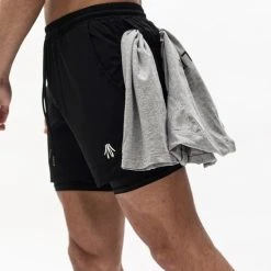 Hete verkoop ???? MEAUXGLIT Melanite Zwart - Korte Sport Broek - Dry Tech - Gym - Fitness - Running - Lifting - Outdoor - Indoor - Sport Broek (Maat L) ❤️ -Rogelli Shop 550x824 5